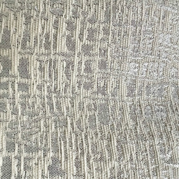 WHBM Silver, Metallic, Jacquard, Belted, Fit-and-Flare Cocktail Dress - Size 00 - Picture 10 of 16